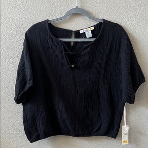 C.C Women's Cotton Black Blouse